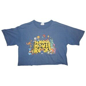Vintage 1995 School House Rock Cartoon Made USA Classroom Learning Half T-shirt